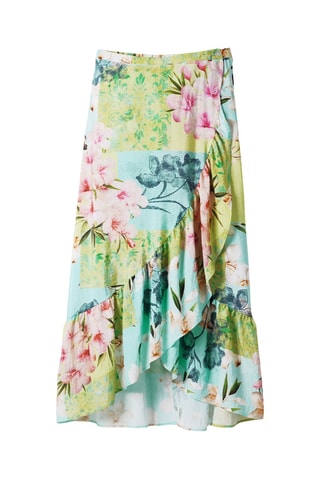 Jupe portefeuille taille haute - Vert