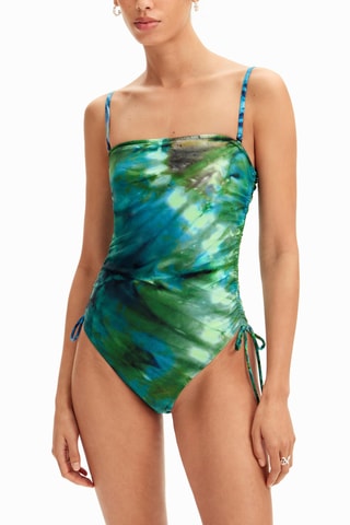 Maillot 1 pièce tie and dye - Vert foncé
