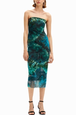 Robe bustier tie and dye - Vert foncé
