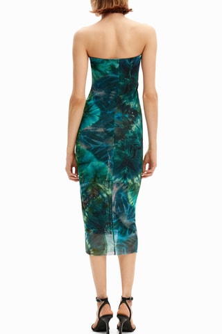 Robe bustier tie and dye - Vert foncé