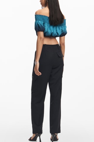 Crop top dip and dye - Turquoise et bleu marine