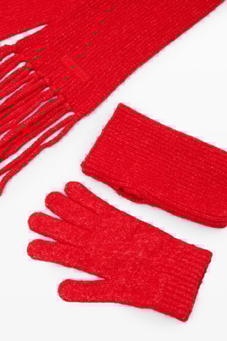 Gants et écharpe - Rouge