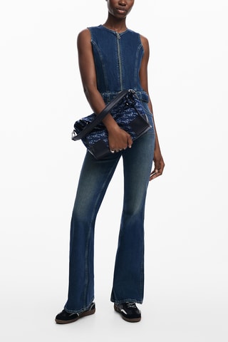 Sac porté épaule en jean - Bleu