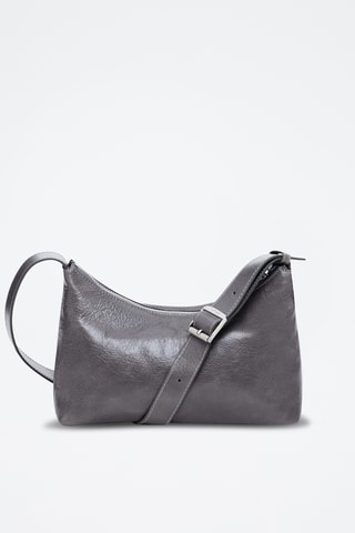 Sac bandoulière en cuir - Gris foncé