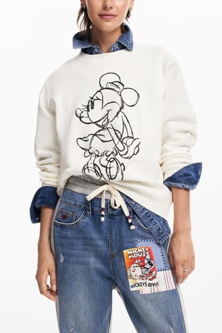 Jogging taille haute Mickey Disney - Gris clair chiné