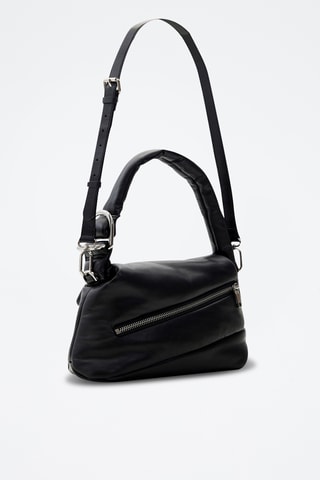 Sac porté épaule en cuir d’agneau - Noir