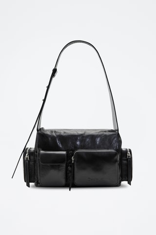 Sac bandoulière en cuir - Noir