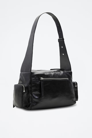 Sac bandoulière en cuir - Noir