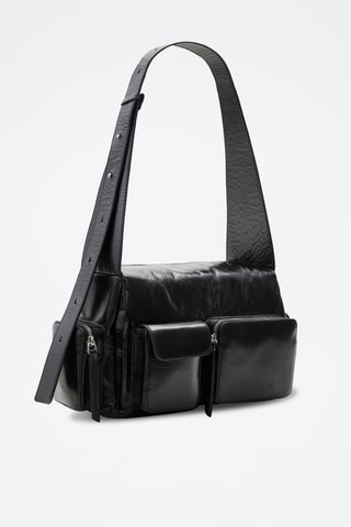 Sac bandoulière en cuir - Noir