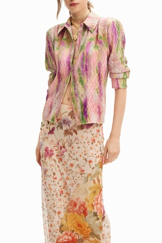 Jupe midi - Orange et beige