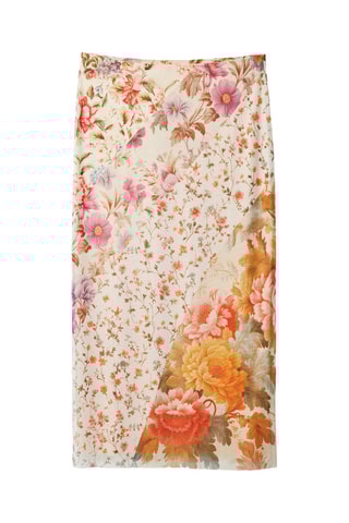 Jupe midi - Orange et beige