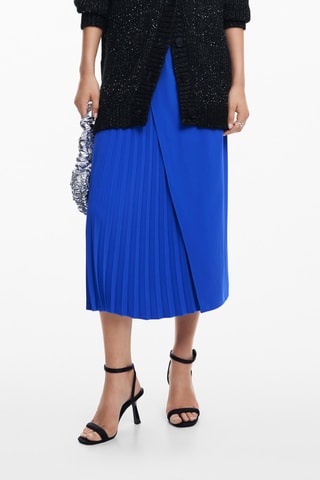 Jupe midi - Bleu électrique