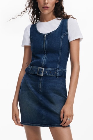 Robe droite en jean - Bleu