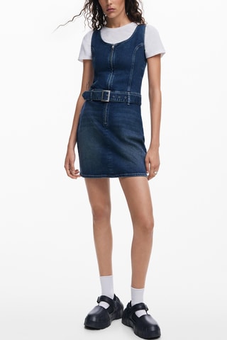 Robe droite en jean - Bleu