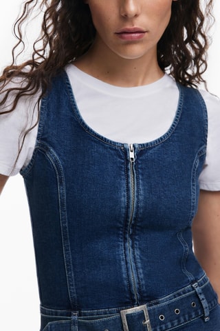 Robe droite en jean - Bleu