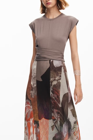 Robe trompe-l’œil - Marron