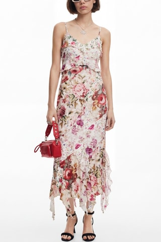 Robe droite - Rouge et blanc