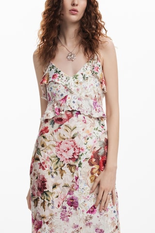 Robe droite - Rouge et blanc