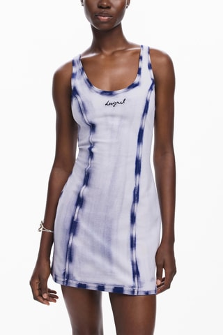 Robe fourreau - Bleu roi et blanc