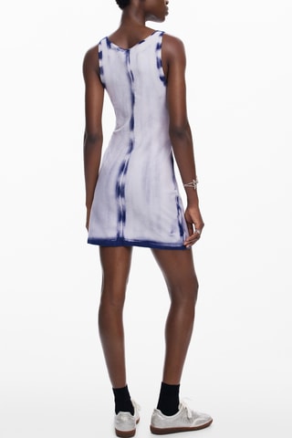 Robe fourreau - Bleu roi et blanc