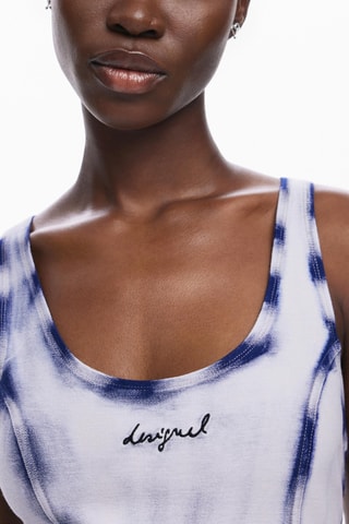 Robe fourreau - Bleu roi et blanc