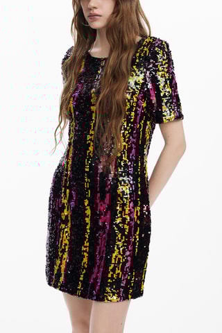 Robe droite - Jaune et noir