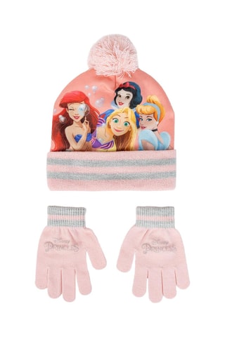 Muts met Pompon en Handschoenen Prinsessen Disney - Roze