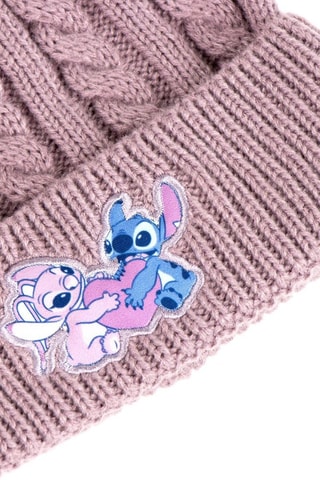 Muts met Pompon en 2-in-1 Handschoenen Stitch Lilo en Stitch Disney - Paars