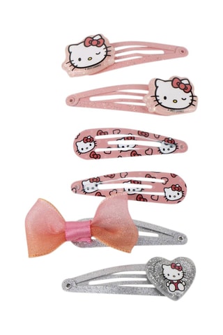 6 haarspeldjes Hello Kitty - Roze