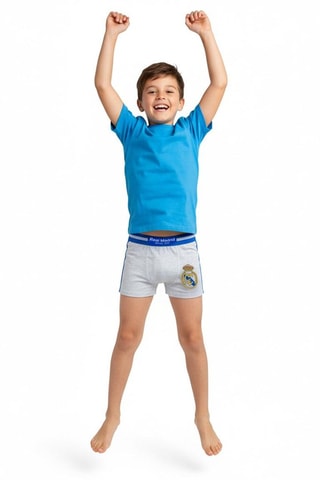 2 Boxers Real Madrid - Gemêleerd Lichtgrijs en Wit 