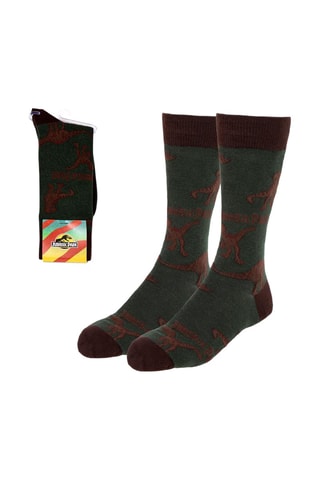 Sokken Jurassic Park Bordeauxrood en Antraciet