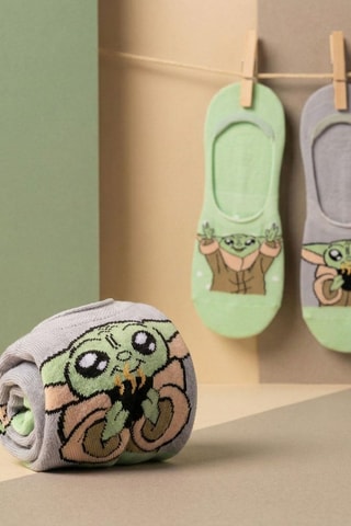 2 Paar Enkelsokken Grogu The Mandalorian Star Wars - Paars en Zeegroen