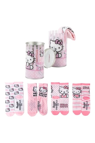 4 paar sokken Hello Kitty Sanrio - Roze, groen en grijs