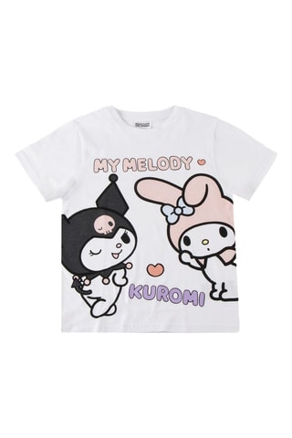 T-shirt My Melody e Kuromi Hello Kitty Sanrio - Bianco