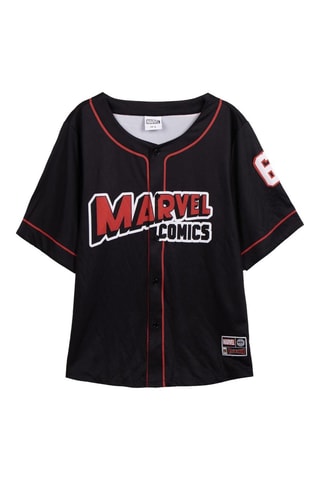Baseball T-shirt Marvel- Zwart