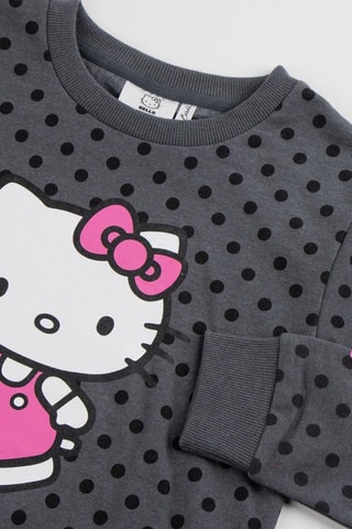 Felpa Hello Kitty Sanrio - Grigio scuro e nero
