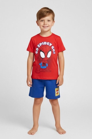 T-shirt e shorts Spidey e i suoi fantastici amici Marvel - Rosso e navy