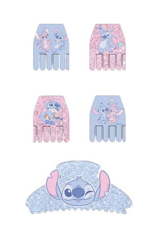 5 Haarspelden Angel en Stitch Lilo en Stitch Disney - Blauw en Gemêleerd Roze