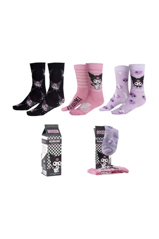 3 Paar Sokken Kuromi Sanrio - Roze en lichtpaars