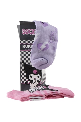 3 Paar Sokken Kuromi Sanrio - Roze en lichtpaars