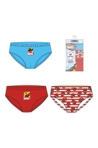 3 Onderbroeken Spider-Man en Iron-Man Avengers Marvel - Rood en Wit 