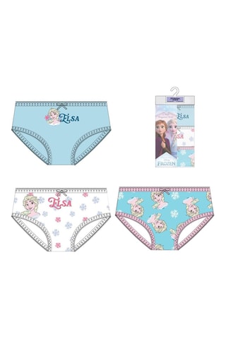 3 Onderbroeken Elsa en Anna Frozen Disney - Hemelsblauw en Wit 