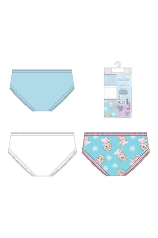 3 Onderbroeken Elsa en Anna Frozen Disney - Hemelsblauw en Wit 