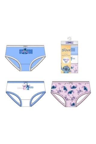 3 Onderbroeken Stitch en Angel Lilo en Stitch Disney - Kobaltblauw en Roze