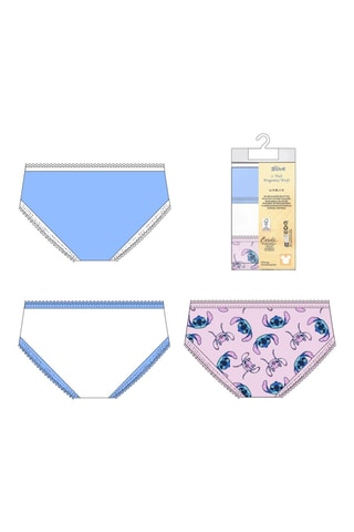 3 Onderbroeken Stitch en Angel Lilo en Stitch Disney - Kobaltblauw en Roze