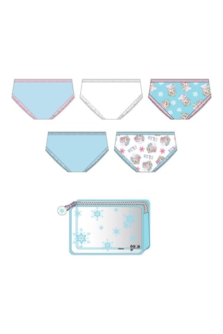 5 Onderbroeken Elsa en Anna Frozen Disney - Hemelsblauw en Wit