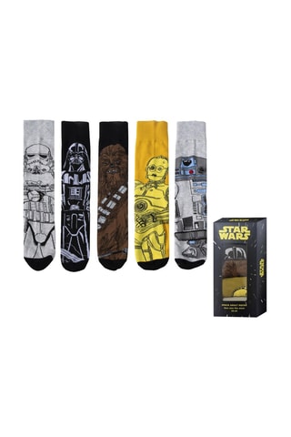 5 Paar Sokken Star Wars - Gemêleerd Lichtgrijs; Zwart en Geel 