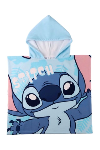 Badcape met Capuchon Stitch en Angel Lilo en Stitch Disney - Blauw 
