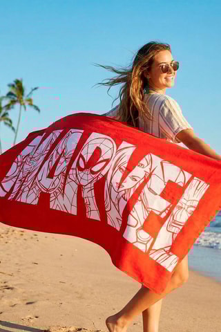 Strandlaken Avengers Marvel - Rood en Wit - 90 x 190 cm