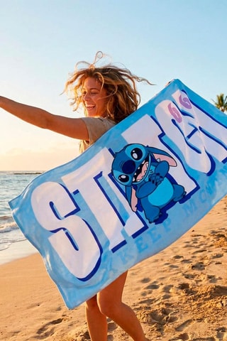 Strandlaken Stitch Lilo en Stitch Disney - Blauw en Wit - 90 x 190 cm